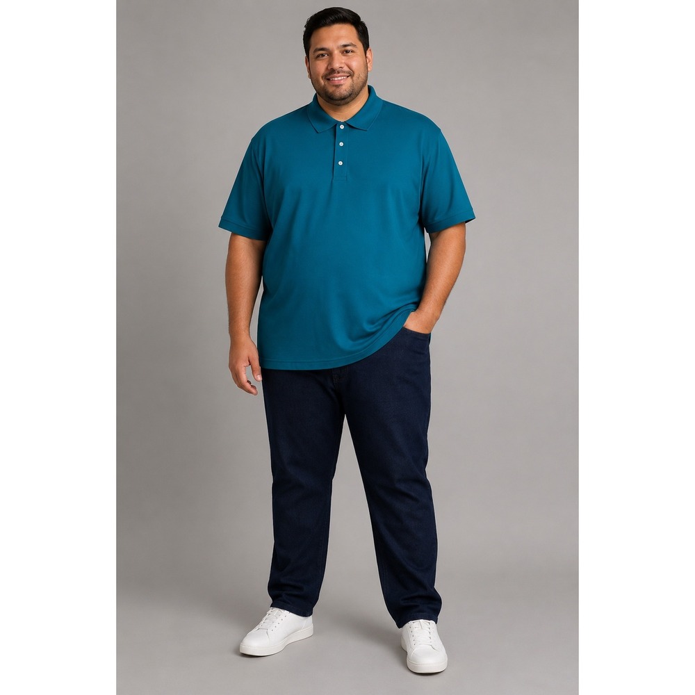 Beverly Hills‎ Polo Club XXL Teal Blue Modern Fit Cotton Short Sleeve Polo Shirt